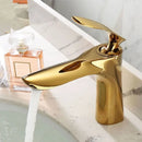 GobekUsa Gold Basin Faucet Single Handle Hot & Cold Mixer Tap Deck Mounted