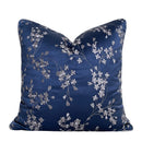 GobekUsa Chinoiserie Blue Peony Floral Jacquard Cushion Cover - Oriental Art Decor for Sofa