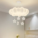 GobekUsa Dimming Pendant Chandelier Light with PE Lampshade for Living Room Bedroom