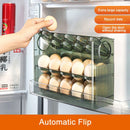 GobekUsa 30-Grid Egg Holder Dispenser for Refrigerator: Large Capacity Auto-Flip Container