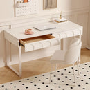 GobekUsa Cream Wind Rock Board Writing Table: French Style Desk with Drawers, Computer Desk