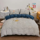 GobekUsa Japanese Grid Print Bedding Set for All Seasons, Queen/King Size Quilt Cover