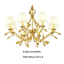GobekUsa Gold Copper Chandelier with Fabric Shades & LED Lighting