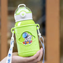 GobekUsa Kids' Cartoon Straw Water Thermos Bottle Stainless Steel Thermal Cup