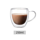 GobekUsa Double Wall High Borosilicate Glass Mug with Handle, Heat Resistant Coffee Cup