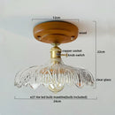 GobekUsa LED Glass Wood Ceiling Light Modern Plafondlamp for Living Room