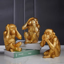 GobekUsa Golden Monkey Sculpture: Artisanal Baboon Decorative Figurine for Home Decor
