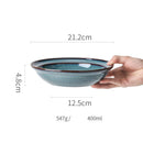 GobekUsa Beautiful Blue Ceramic Bowl Kiln Dinnerware Dish