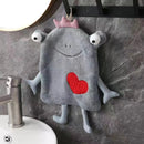 GobekUsa Frog Design Hand Towel - Soft Coral Velvet, Kids Friendly, Absorbent & Multipurpose