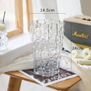 GobekUsa Clear Ice Vase for Hydroponic Flowers Desk Decor Bouquets Minimalist Floral Arrangement Modern Glass Pot