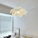 GobekUsa LED White Fabric Pendant Light for Living Room Bedroom Dining Table