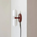 GobekUsa French Cream Double Headed Glass Wall Lamp for Bedroom and Living Room