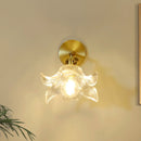 GobekUsa Clear Flower Glass LED Wall Lamp with Pull Chain Switch