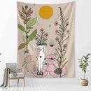 GobekUsa Botanical Girl Tarot Astrology Tapestry Wall Hanging for Boho Wicca Aesthetic Decor