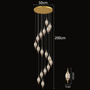 GobekUsa Crystal Chandelier Stair Pendant Lamp Living Room Interior Lighting