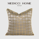 GobekUsa Gold Quatrefoil Geometric Jacquard Pillow Cover - Luxury Home Decor