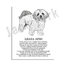 GobekUsa Cozy Canine Collection: Dog Poetry Poster featuring Lhasa, Sheepdog, Terrier, Bulldog, Tibetan, Yorkie