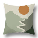 GobekUsa Green Plants Geometric Print Pillow Cover - Home Sofa Cushion Cover