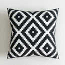 GobekUsa Black White Embroidered Cushion Cover 45x45cm Sofa Bed Chair Home Decor