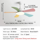 GobekUsa 48" Bedroom Restaurant Ceiling Fan with 5 Wood Blades, DC Motor, LED Light, Remote