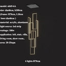 GobekUsa LED Rectangle Staircase Chandelier Pendant Lighting for Modern Living Room Decor