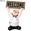 GobekUsa Bearded Chef Resin Figure Sculpture Modern Kitchen Desk Decor Ornaments