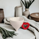 GobekUsa Heart Ceramic Coffee Mug Tea Cup Set, Conical Dining Table Milk Juice Container