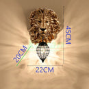 GobekUsa Lion Head Resin Wall Lamp: European Style Living Room Light for Home Décor