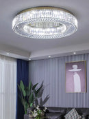 GobekUsa Crystal Luxe C-Shape LED Ceiling Lamp Gold Finish