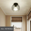 GobekUsa Iron Cage Retro Ceiling Lamp for Home Lighting