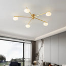 GobekUsa Brass Glass Ceiling Lamp, G9 Bulb Suspension Light for Bedroom, Living Room
