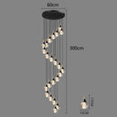 GobekUsa Crystal Chandelier Stair Pendant Lamp Living Room Interior Lighting