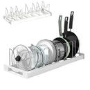 GobekUsa Kitchen Organizer: Expandable Storage Rack for Cabinets with Drawer and Cutting Board Slot
