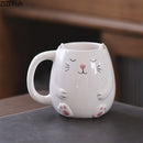 GobekUsa Cute Cartoon Animal Ceramic Mug Kids Breakfast Cup Christmas Gift