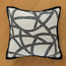 GobekUsa Geometric Jacquard Embroidered Pillow Cover in Modern Minimalist Black and White Style