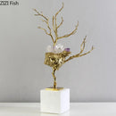GobekUsa Golden Conch Metal Sculpture Decorative Figurine Artwork for Modern Home Decor