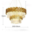 GobekUsa Crystal LED Chandelier: Adjustable Metal Hanging Lamp for Living Room, Dining, Bedroom