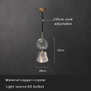 GobekUsa Crystal Copper Pendant Lights Gold Home Decor Glass Hanging Lamp