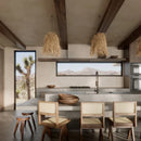 GobekUsa Handwoven Rattan LED Chandelier Pendant Light Fixture for Dining Room & Bar