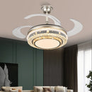 GobekUsa Gold Crystal Retractable Blades Modern LED Ceiling Fan 42" Smart Lightning