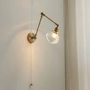 GobekUsa Brass Swing Arm LED Wall Light Fixture with Rotatable Arms & Pull Chain Switch