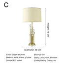 GobekUsa Crystal Bedside Lamp: Modern Nordic Design, Fabric Lampshade for Living Room & Bedroom