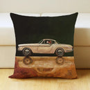 GobekUsa Cartoon Dog Car Drive Pillow Cover 45x45cm Linen Sofa Home Decor