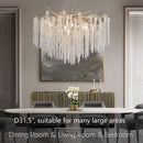 GobekUsa Crystal Tassel Chandelier: Elegant Dining Room Pendant Light Fixtures