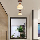 GobekUsa Coco Wood Glass LED Ceiling Chandelier for Aisle Corridor Balcony - Nordic Design