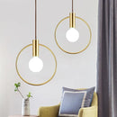 GobekUsa Gold Ring Glass Ball Pendant Light Fixture for Bedroom Living Room.