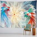 GobekUsa Ink Lotus Koi Tapestry: Boho Aesthetic Psychedelic Room Art Hippie Decor
