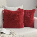 GobekUsa Cozy Plush Fur Cushion Cover 43x43cm White Grey Sofa Decor Pillowcase