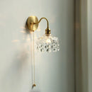 GobekUsa Crystal Glass LED Wall Light with Pull Chain Switch, Nordic Modern Design