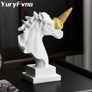 GobekUsa Ice Cream Horse Head Resin Sculpture Figurine for Home Office Decor & Gifts